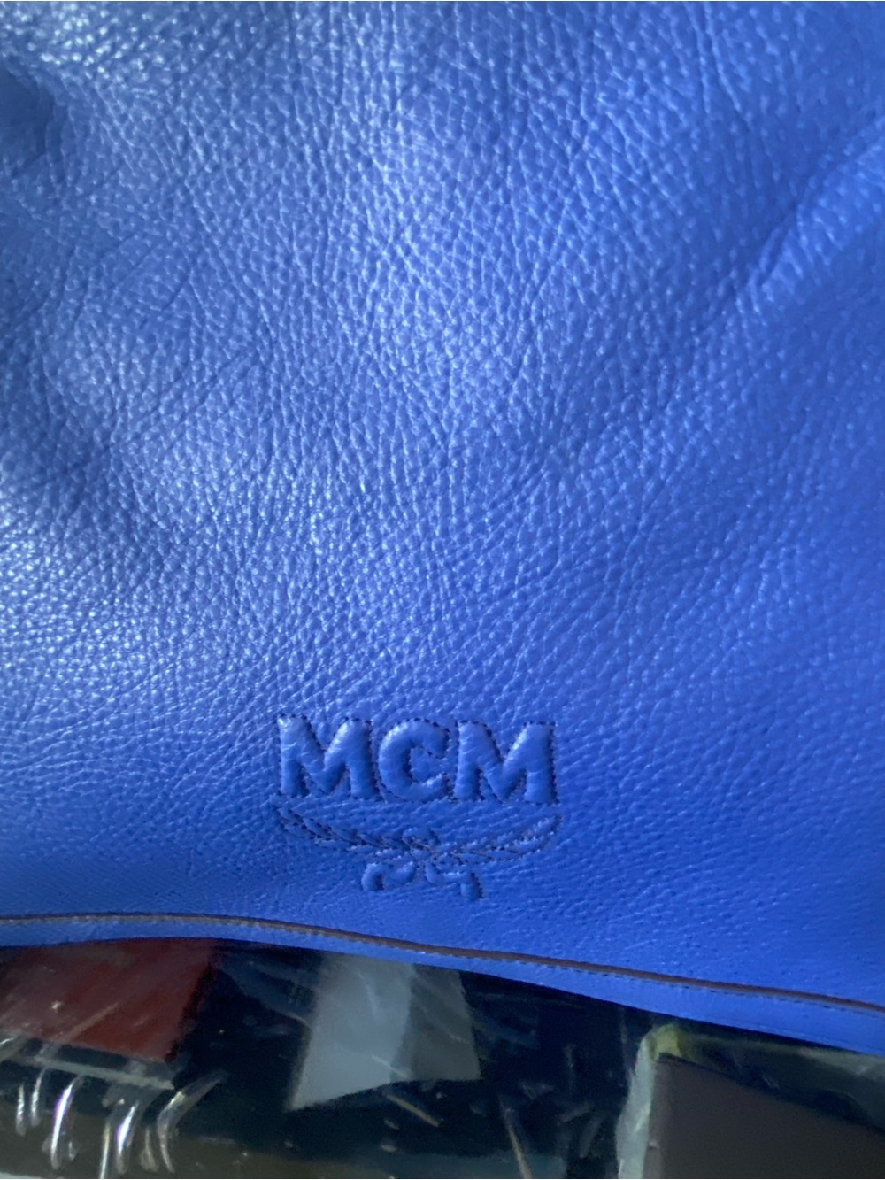 MCM Royal Blue Leather Crossbody Messenger Bag - Picture 2 of 11